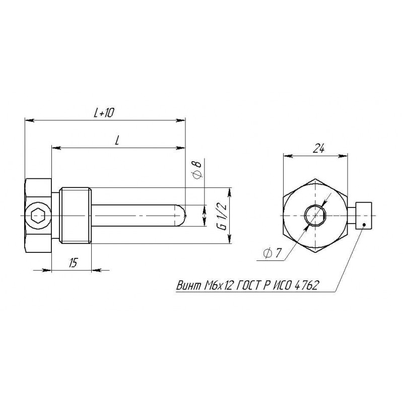 Погружная гильза  для датчика температуры RGP D12-100